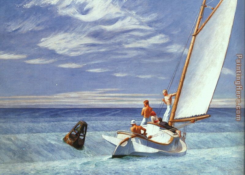 Ground Swell painting - Edward Hopper Ground Swell art painting
